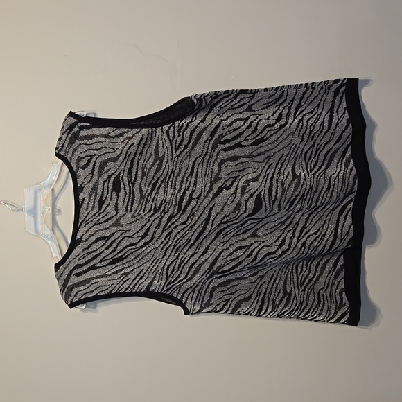 Kasper Women Zebra print knit shell top  Sleeveless Sweater sz plus 2X - Picture 5 of 9